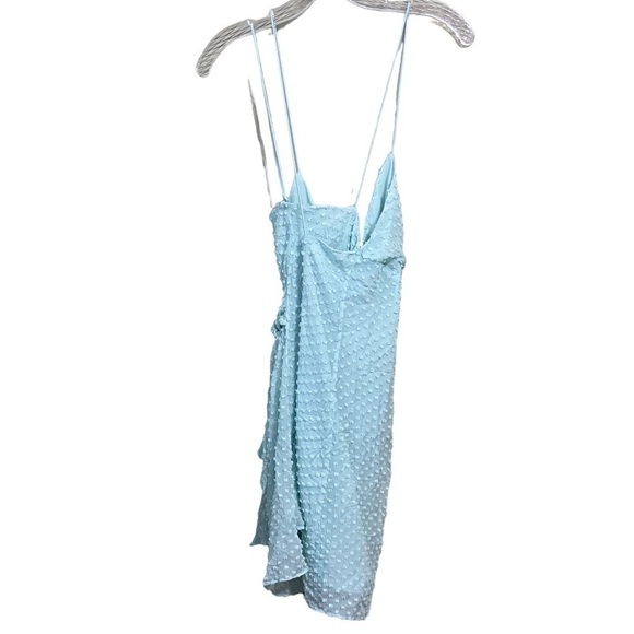 Alice + Olivia Sz 10 Katie Mint Swiss Dot Wrap Dress Silk Blend - Picture 3 of 7